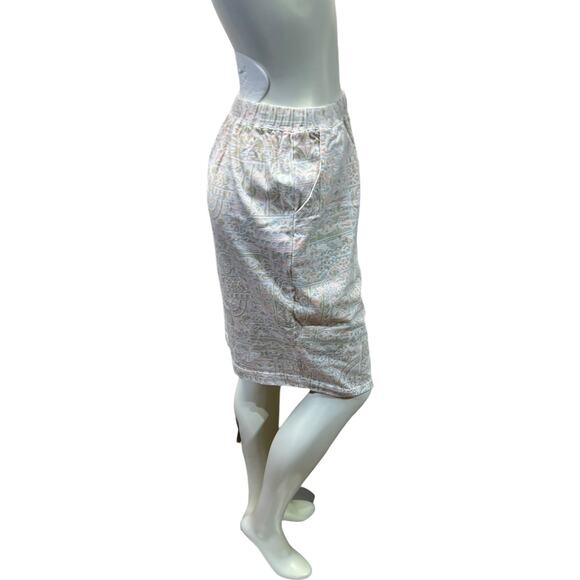 Vintage 90s Jennifer Reed Abstract Print Cotton Skirt with Pockets Medium - Picture 4 of 9